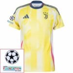 Juventus Away 2024/25 Patches UCL UEFA Foundation (Official Printing)