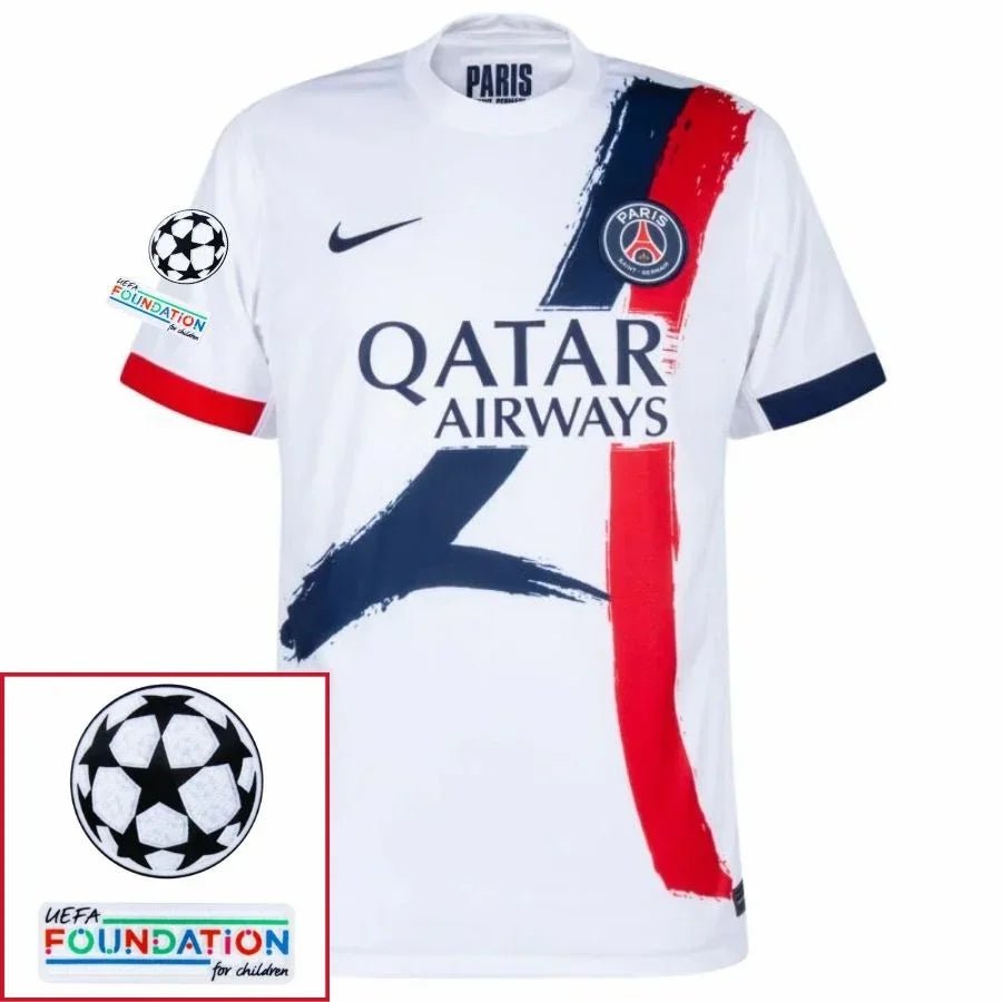 BRINDE-2025-03-06T190945.584_6c5eac20-330b-4c98-9380-b544d17a5bd0.jpg Paris Saint-Germain Barcola 29 Fan Jersey Away 2024/25 Patches UCL UEFA Foundation (Official Printing) - Retro Football Shirt, view 7