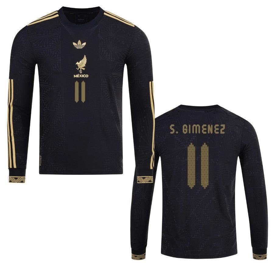 BRINDE-2025-03-21T160653.216.jpg Mexico Santiago Giménez 2025 Special Edition Long Sleeve Authentic Player Third Jersey by adidas - Retro Football Shirt