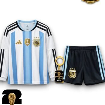 Kit Kids Argentina World Cup 2026 Jersey - Long Sleeve
