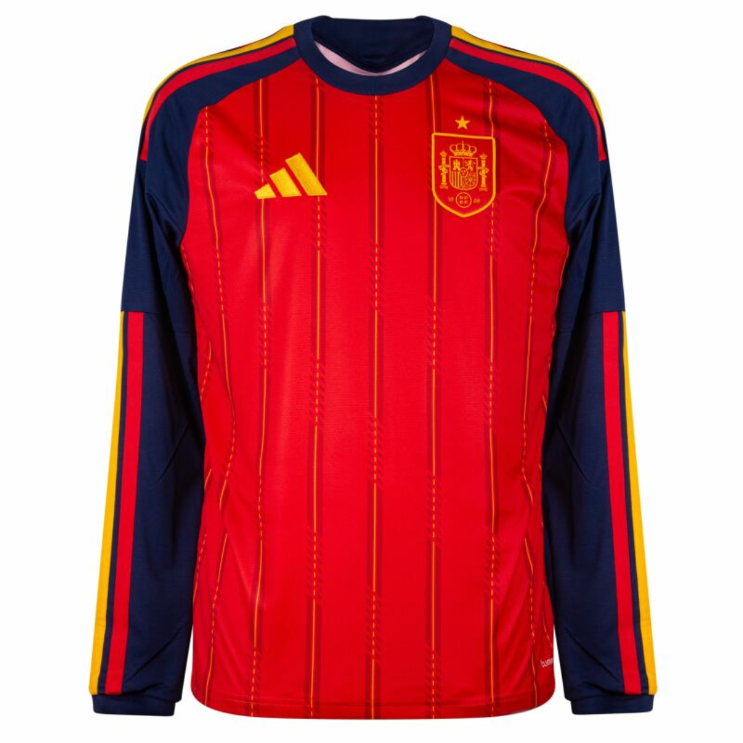 ESPANHAMANGALONGA.png Spain Home Fan Long Sleeve Shirt 2026-2027 - Retro Football Shirt