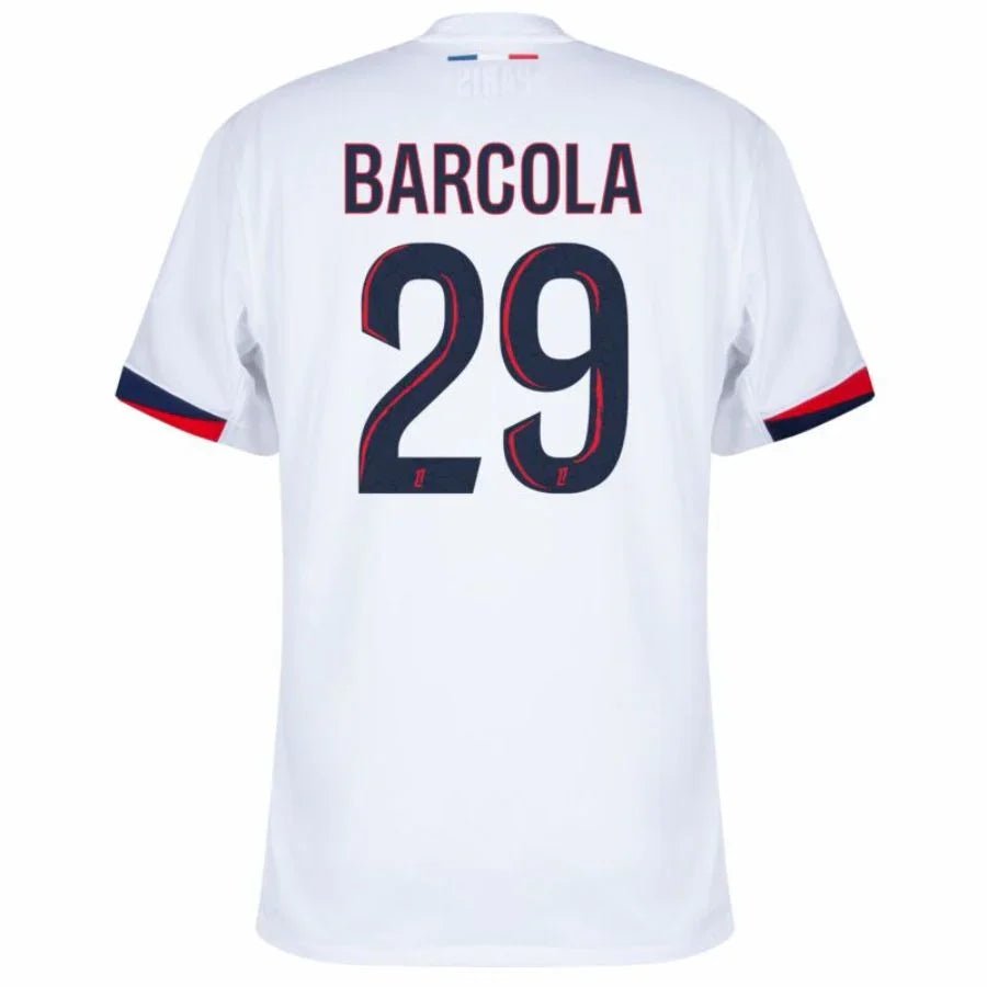 Textodoseuparagrafo-2025-03-06T191119.751_c755e93b-9263-4652-b31f-fea05c7b1ed7.jpg Paris Saint-Germain Barcola 29 Fan Jersey Away 2024/25 Patches UCL UEFA Foundation (Official Printing) - Retro Football Shirt, view 2