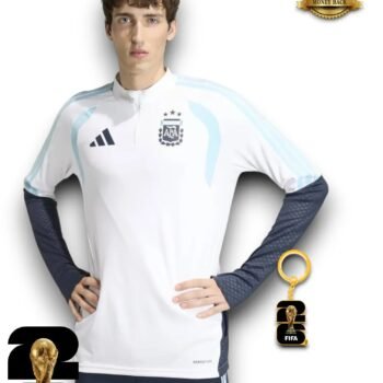 Argentina World Cup 2026 Half-Zip Training Suit Set White